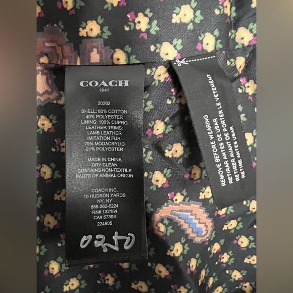 NWOT Coach Leather Trim Coat Size 00/ XS Jacket - Picture 9 of 9